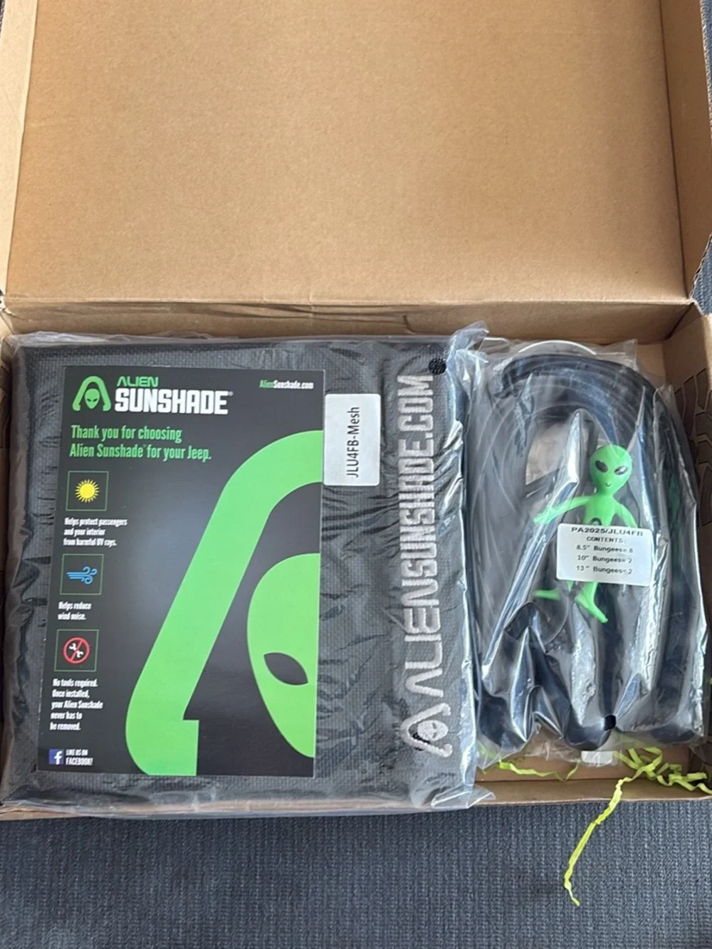 Alien Sunshade Jeep Wrangler Jlu Black (2018-2023)